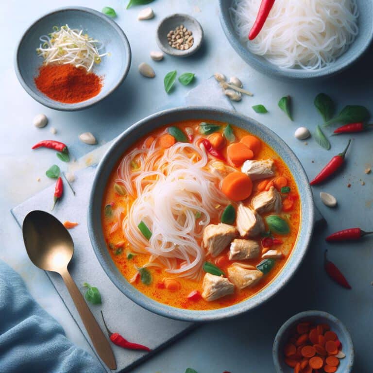 Glasnudelsuppe mit Hühnchen und Kokosmilch Sparflämmchen Suppen