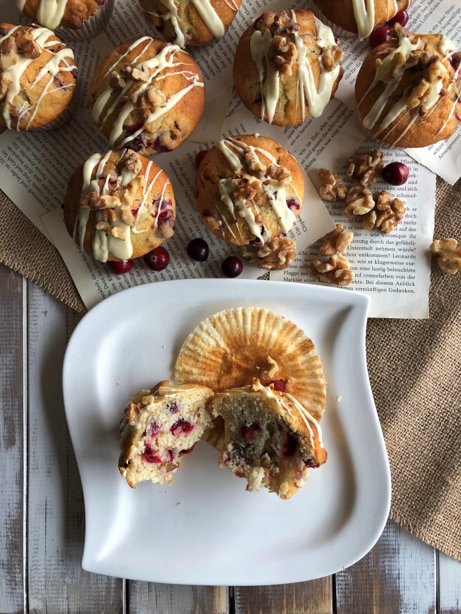 Cranberry Walnuss Muffins - Sparflämmchen