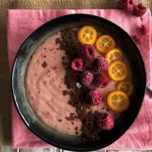 Grießpudding mit Himbeeren