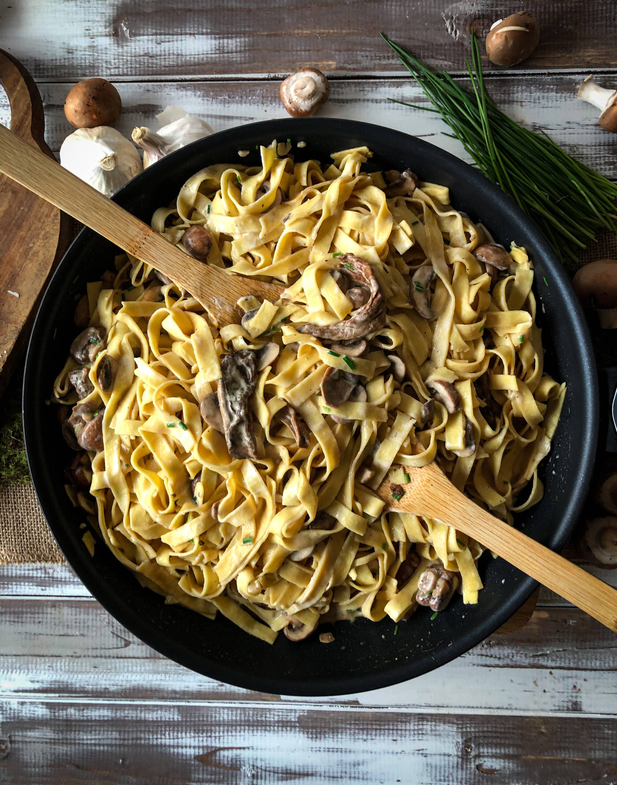 Tagliatelle mit Pilzen - Sparflämmchen Tagliatelle mit Pilzen