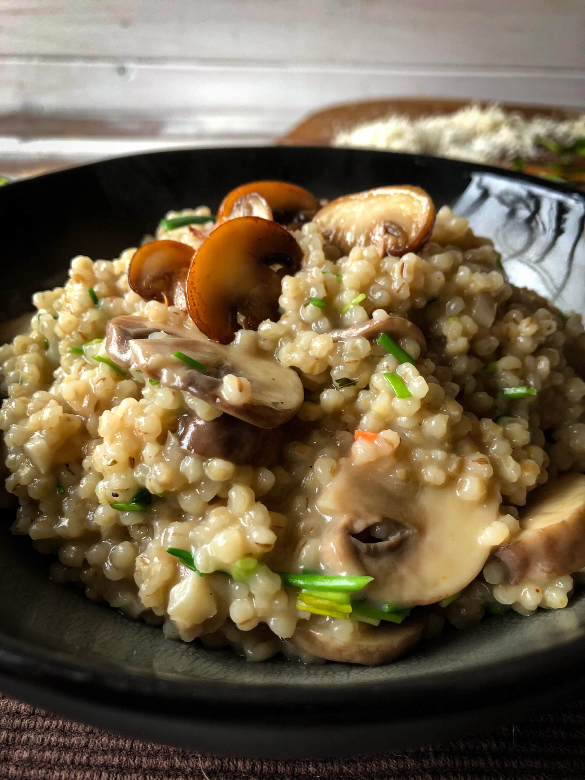 Graupen Risotto mit Champignons - Sparflämmchen