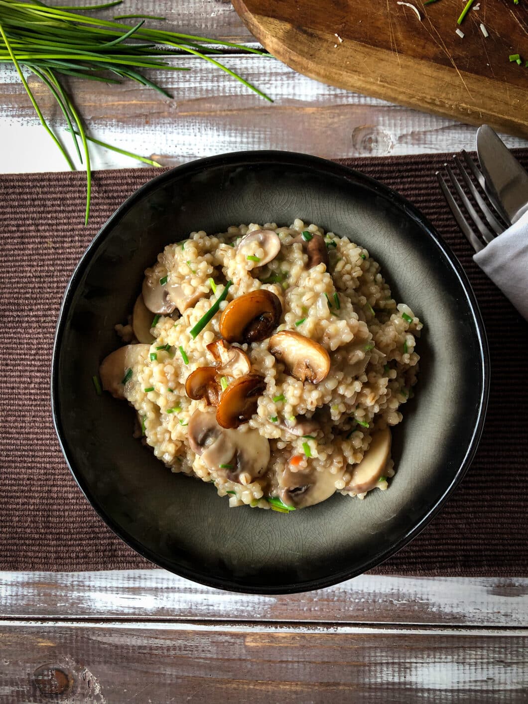 Graupen Risotto mit Champignons - Sparflämmchen