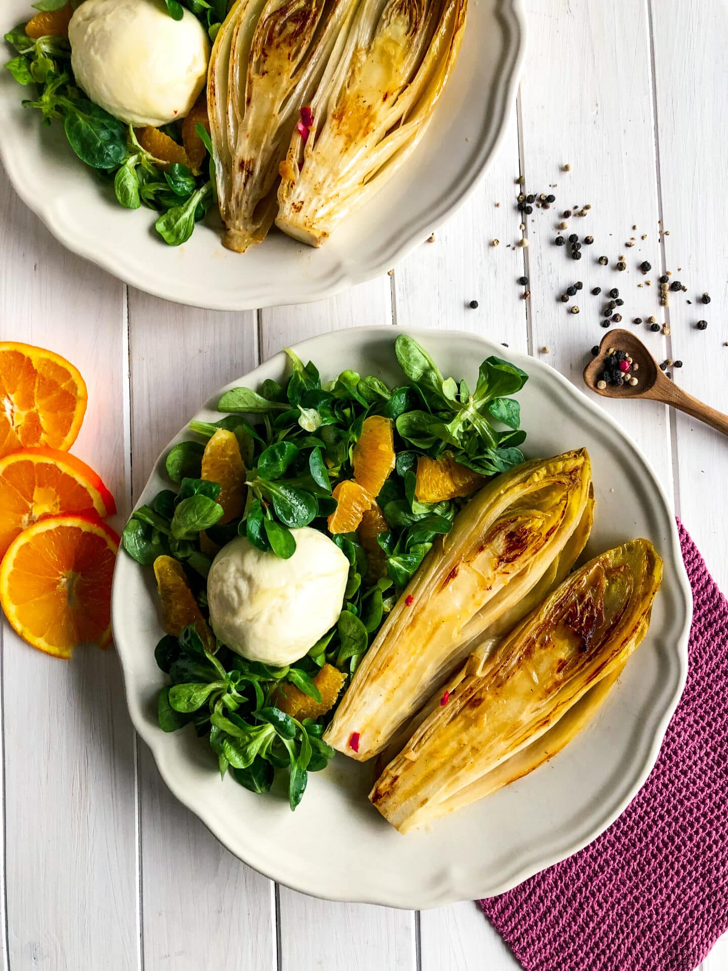 Gebratener Chicorée mit Feldsalat - Sparflämmchen