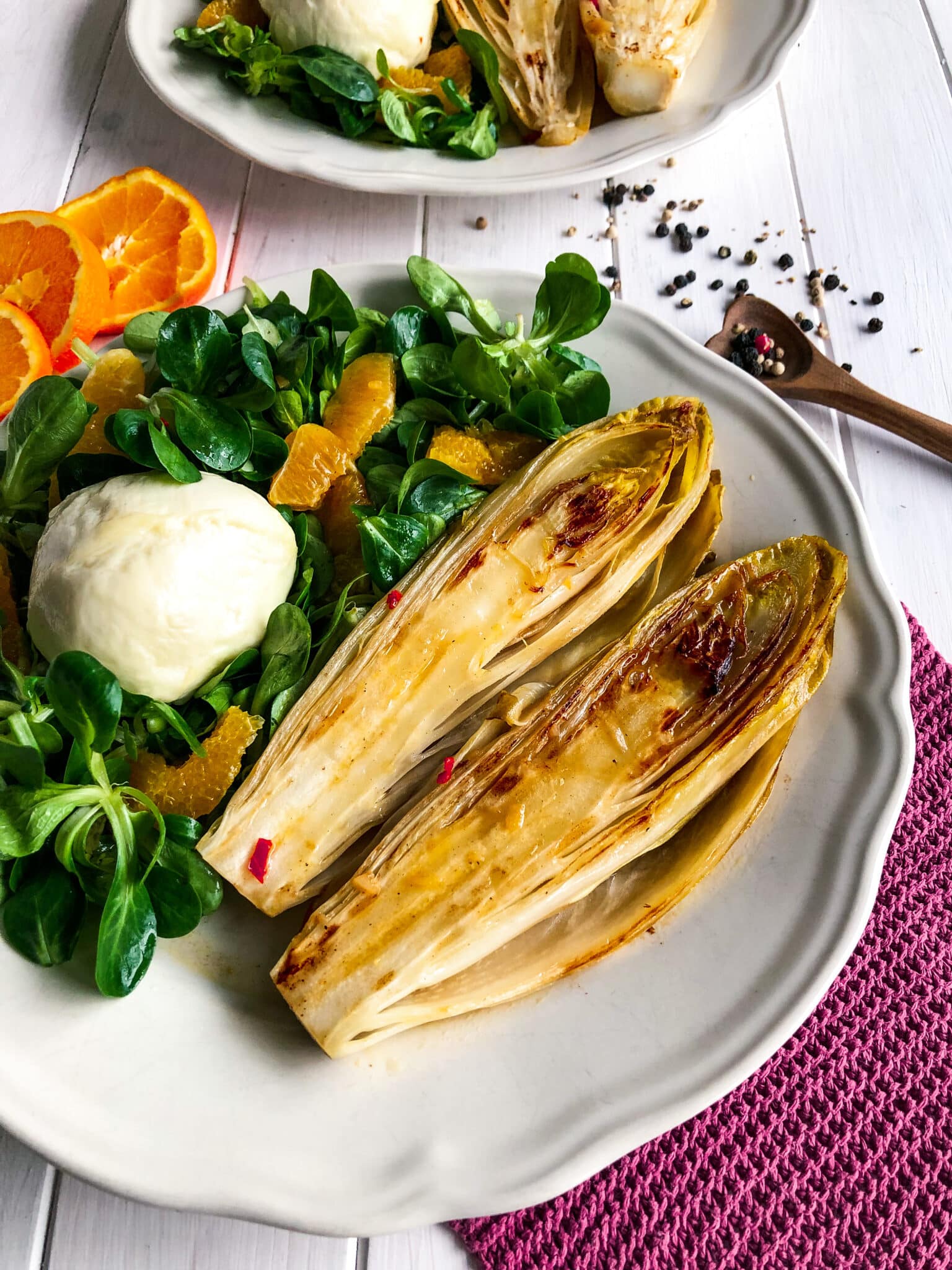 Gebratener Chicorée mit Feldsalat - Sparflämmchen