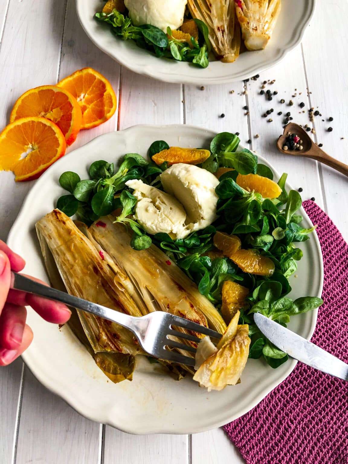 Gebratener Chicorée mit Feldsalat - Sparflämmchen