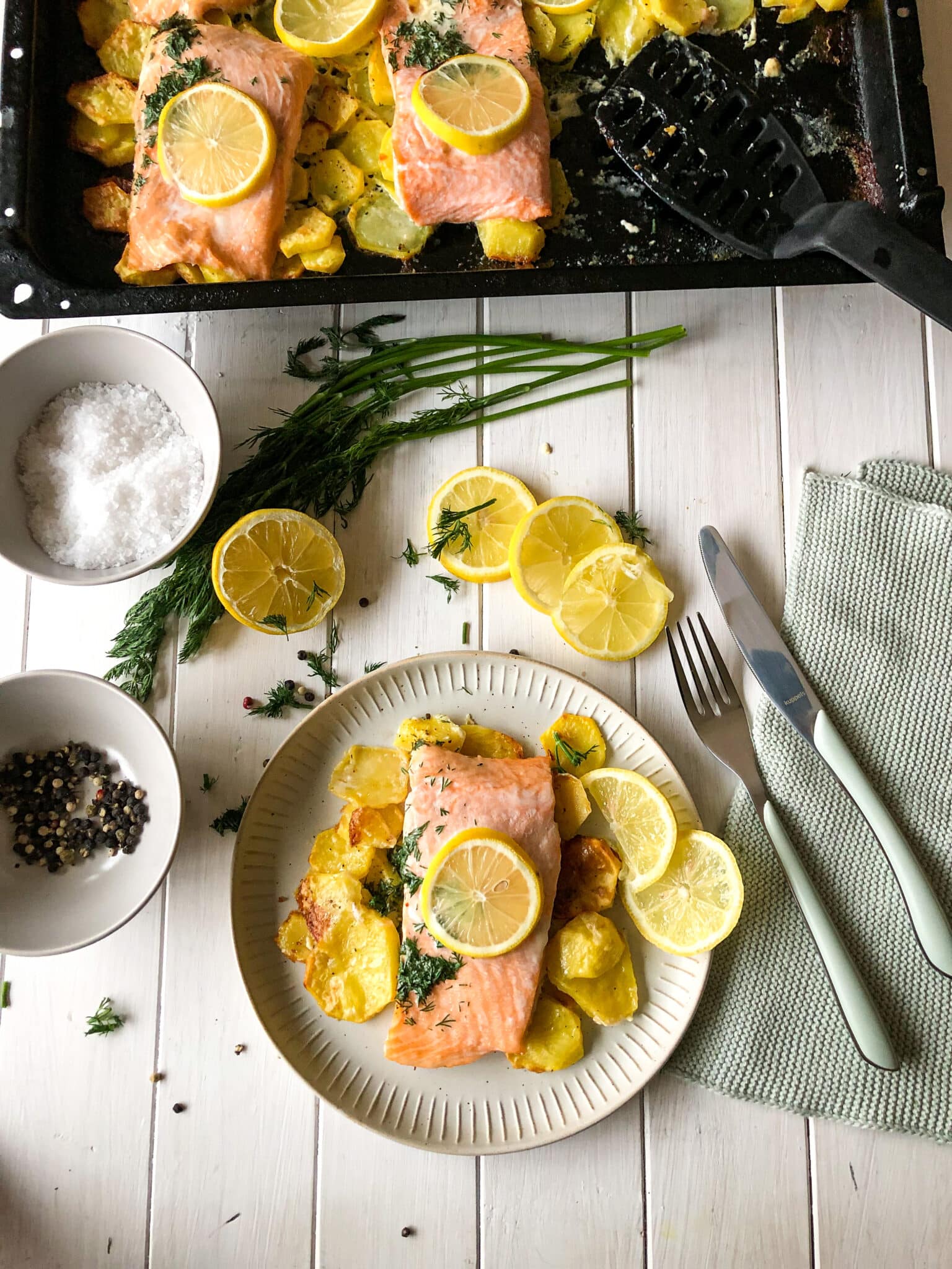 Ofenlachs mit Kartoffeln - Sparflämmchen Ofenlachs mit Kartoffeln