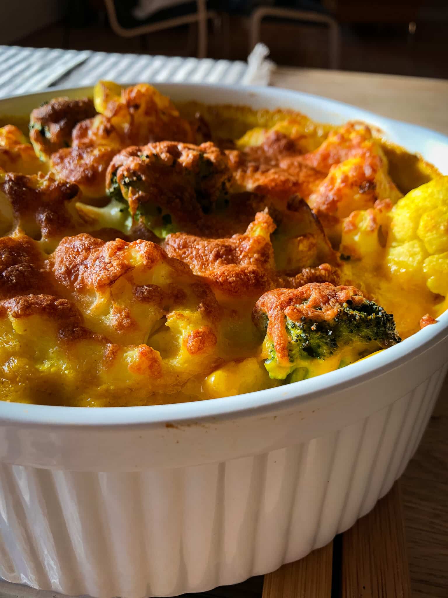 Curry Blumenkohl Brokkoli Gratin - Sparflämmchen