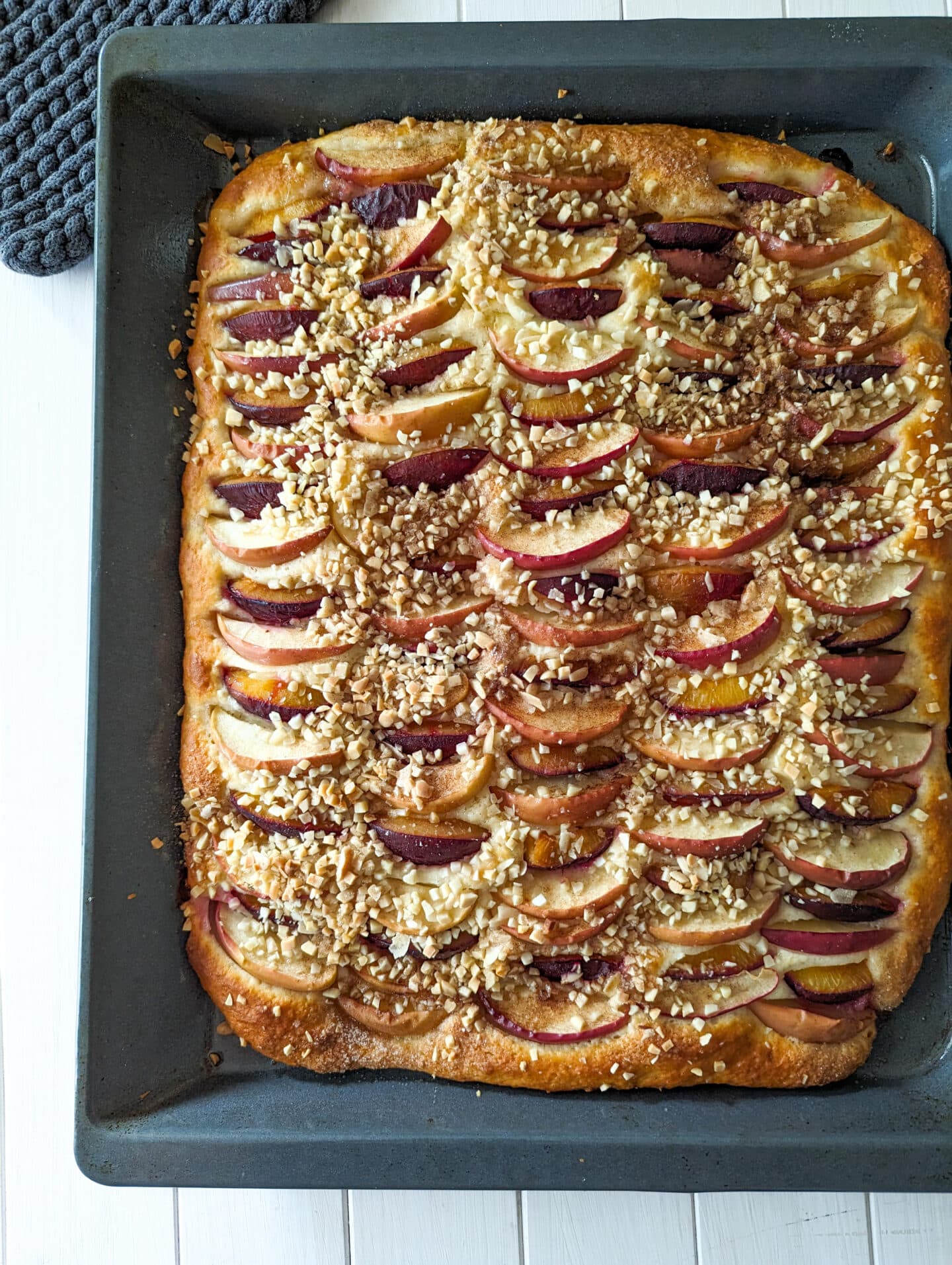 Zwetschgen Apfel Kuchen mit Quarkteig - Sparflämmchen