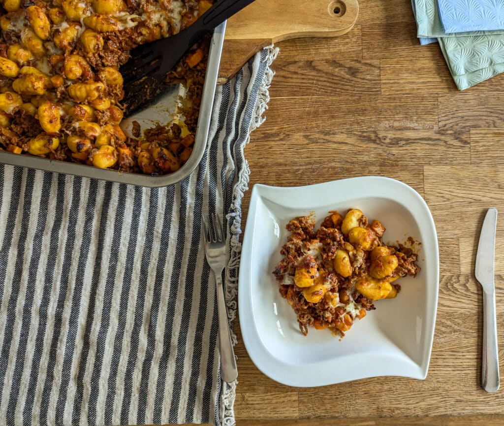 Gnocchi überbacken mit Hackfleisch und Käse