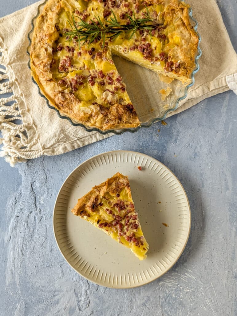 Kartoffel Quiche angeschnitten